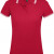Рубашка поло женская Pasadena Women 200 с контрастной отделкой, красная с белым