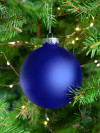 Елочный шар Finery Matt, 10 см, матовый синий, арт. 17665.40 фото 6 — Бизнес Презент