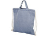 Рюкзак со шнурком Pheebs из 150 г/м² переработанного хлопка, синий, арт. 12045902 фото 1 — Бизнес Презент