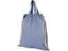 Рюкзак со шнурком Pheebs из 150 г/м² переработанного хлопка, синий, арт. 12045902 фото 3 — Бизнес Презент
