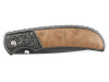 Нож складной Stinger, 71 мм, (чёрный), материал рукояти: сталь/дерево (коричневый), арт. 441152 фото 2 — Бизнес Презент