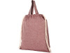 Рюкзак со шнурком Pheebs из 150 г/м² переработанного хлопка, heather maroon, арт. 12045904 фото 3 — Бизнес Презент
