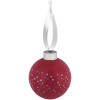 Елочный шар Stars с лентой, 8 см, красный, арт. 17603.50 фото 1 — Бизнес Презент