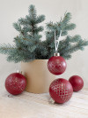 Елочный шар Stars с лентой, 10 см, красный, арт. 17604.50 фото 5 — Бизнес Презент