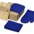 Подарочный набор с разделочной доской, фартуком, прихваткой, синий