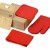 Подарочный набор с разделочной доской, фартуком, прихваткой, красный