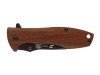 Нож складной Stinger, 80 мм (чёрный), материал рукояти: сталь/сандаловое дерево (коричневый), арт. 441161 фото 2 — Бизнес Презент