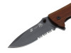 Нож складной Stinger, 80 мм (чёрный), материал рукояти: сталь/сандаловое дерево (коричневый), арт. 441161 фото 4 — Бизнес Презент
