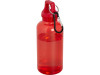 Бутылка для воды с карабином Oregon из переработанной пластмассы, 400 мл - Красный, арт. 10077821 фото 1 — Бизнес Презент