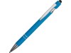 Ручка металлическая soft-touch шариковая со стилусом Sway, голубой/серебристый, арт. 18381.10 фото 1 — Бизнес Презент