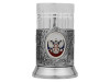 Чайный набор с подстаканником и фарфоровым чайником ЭГОИСТ-М, серебристый/белый, арт. 6105 фото 4 — Бизнес Презент