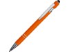 Ручка металлическая soft-touch шариковая со стилусом Sway, оранжевый/серебристый, арт. 18381.13 фото 1 — Бизнес Презент
