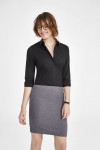 Рубашка женская с рукавом 3/4 Effect 140, черная, арт. 2510.300 фото 4 — Бизнес Презент