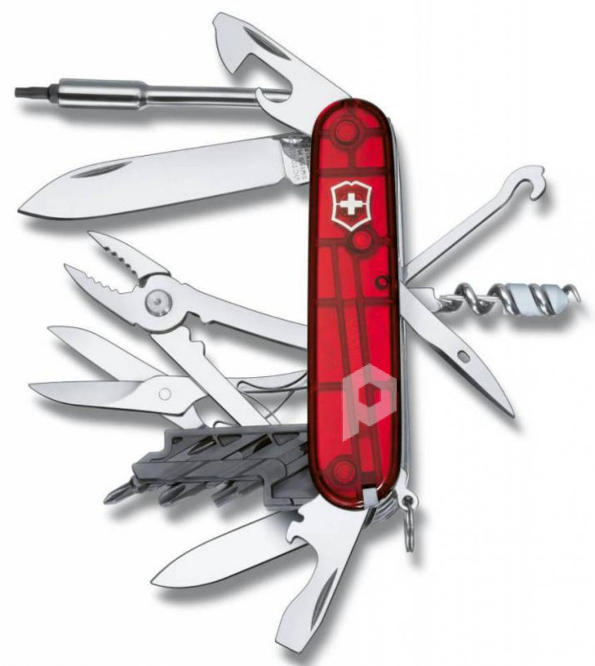 Офицерский нож CyberTool L, прозрачный красный, арт. 7746.55 фото 1 — Бизнес Презент