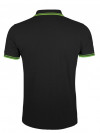 Рубашка поло мужская Pasadena Men 200 с контрастной отделкой, черная с зеленым, арт. 5851.391 фото 2 — Бизнес Презент