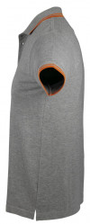 Рубашка поло мужская Pasadena Men 200 с контрастной отделкой, серый меланж c оранжевым, арт. 5851.121 фото 3 — Бизнес Презент