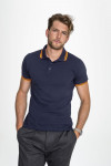 Рубашка поло мужская Pasadena Men 200 с контрастной отделкой, серый меланж c оранжевым, арт. 5851.121 фото 5 — Бизнес Презент