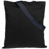 Холщовая сумка BrighTone, черная с темно-синими ручками, арт. 10766.34 фото 2 — Бизнес Презент