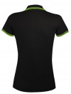 Рубашка поло женская Pasadena Women 200 с контрастной отделкой, черная с зеленым, арт. 5852.391 фото 2 — Бизнес Презент