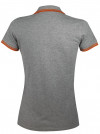 Рубашка поло женская Pasadena Women 200 с контрастной отделкой, серый меланж c оранжевым, арт. 5852.121 фото 2 — Бизнес Презент