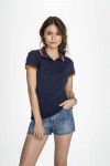 Рубашка поло женская Pasadena Women 200 с контрастной отделкой, серый меланж c оранжевым, арт. 5852.121 фото 6 — Бизнес Презент