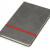 Блокнот Color линованный А5 в твердой обложке с резинкой, серый/красный