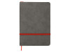 Блокнот Color линованный А5 в твердой обложке с резинкой, серый/красный, арт. 787001 фото 3 — Бизнес Презент