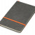 Блокнот Color линованный А5 в твердой обложке с резинкой, серый/оранжевый