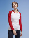 Футболка женская с длинным рукавом Milky Lsl, белая с красным, арт. 02943987S фото 6 — Бизнес Презент