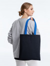 Холщовая сумка BrighTone, черная с ярко-синими ручками, арт. 10766.38 фото 4 — Бизнес Презент