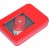 Металлическая коробочка G04 красного цвета с прозрачным окошком